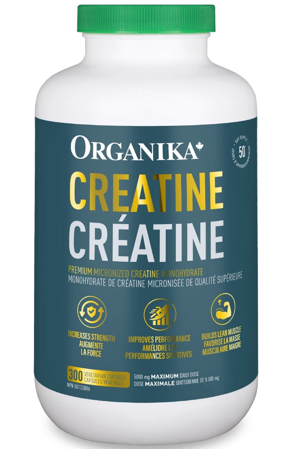 ORGANIKA Creatine Capsules (500 mg - 300 veg caps)
