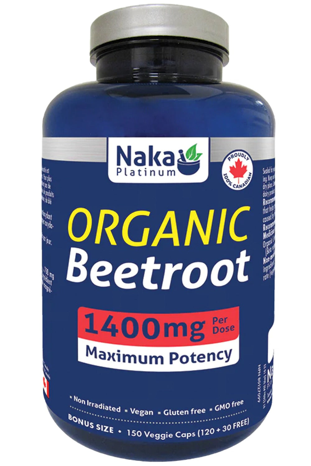Naka Organic Beet Root 150 Vegetarian Capsules
