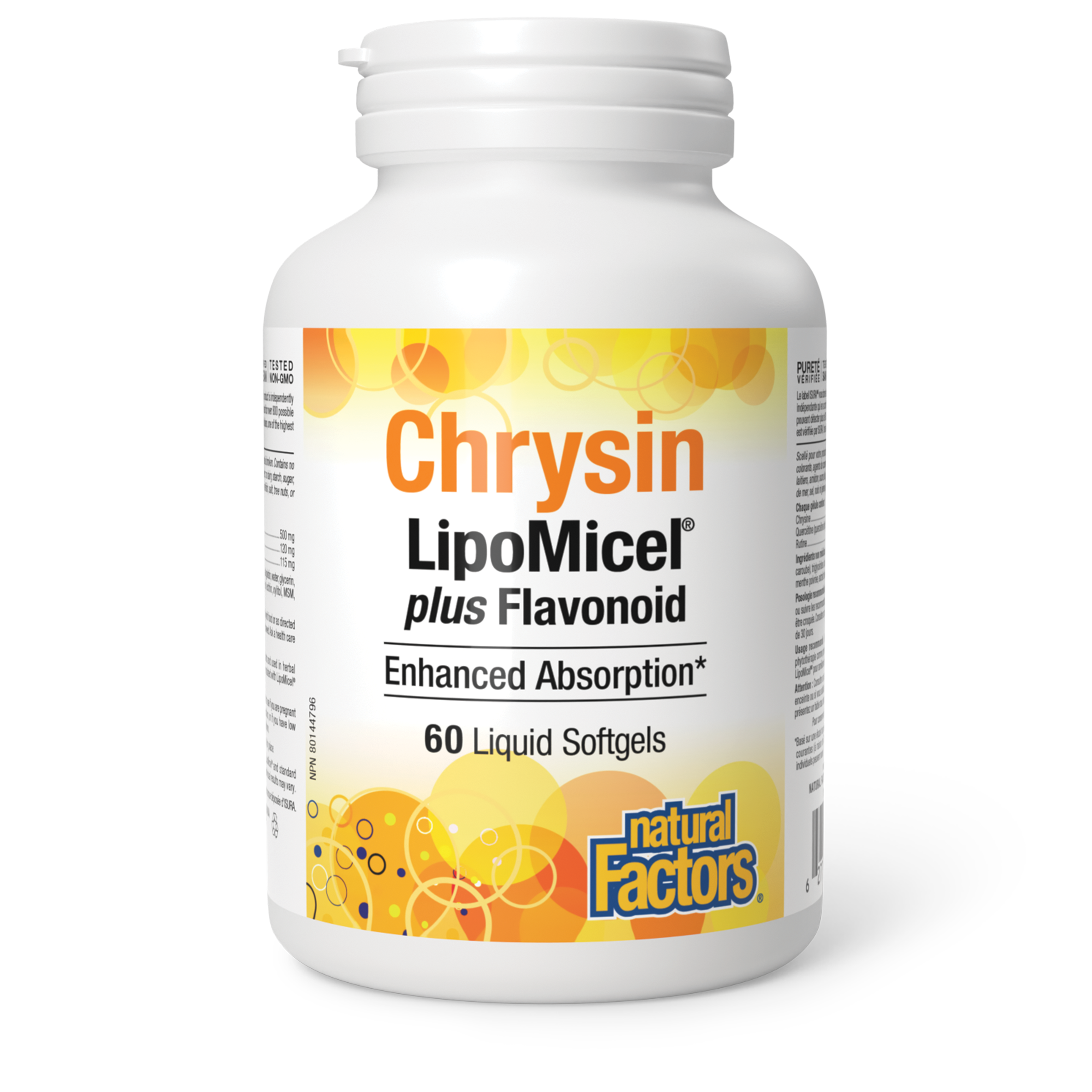 NATURAL FACTORS Chrysin LipoMicel® plus Flavonoid 60 Softgels