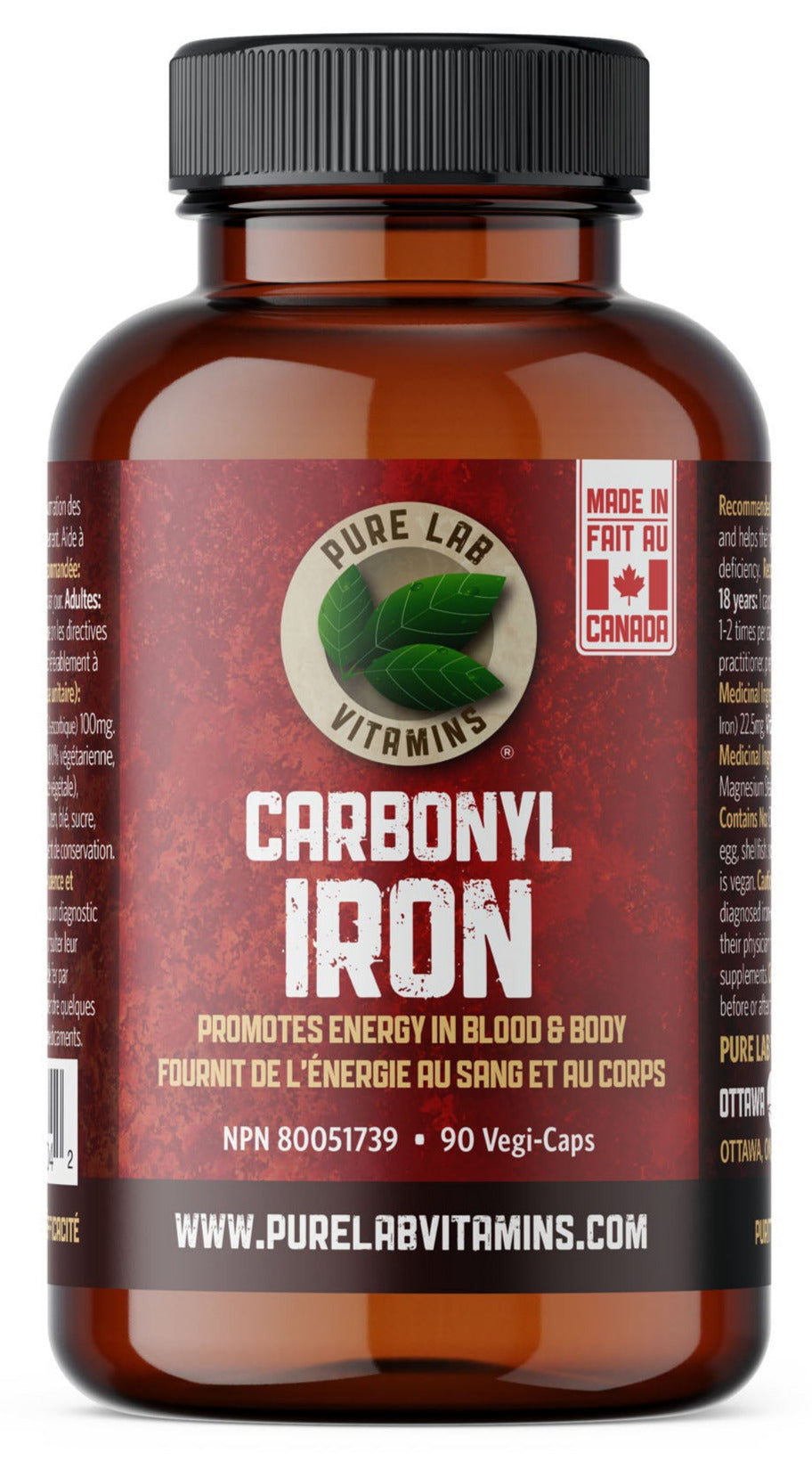 PURE LAB VITAMINS Carbonyl Iron (90 veg caps)