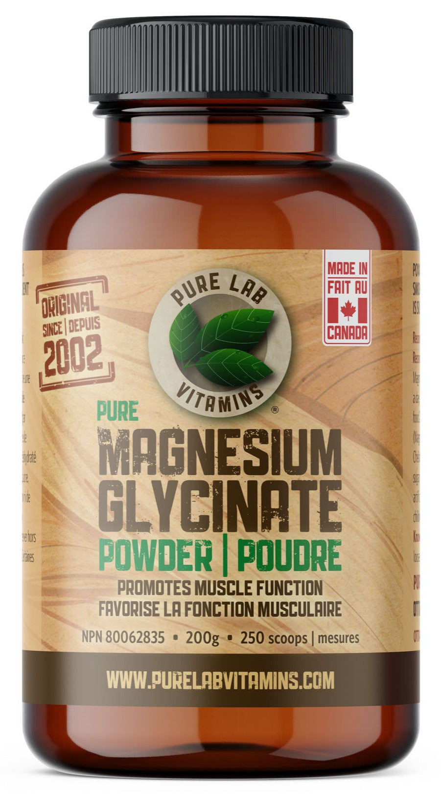 PURE LAB VITAMINS Magnesium Glycinate Powder (200 gr)