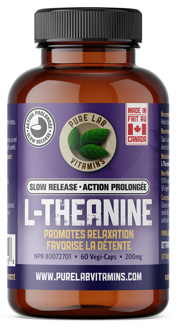PURE LAB VITAMINS L-Theanine Slow Release (200 mg - 60 veg caps)