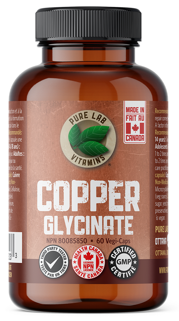 PURE LAB VITAMINS Copper Glyciante (60 veg caps)