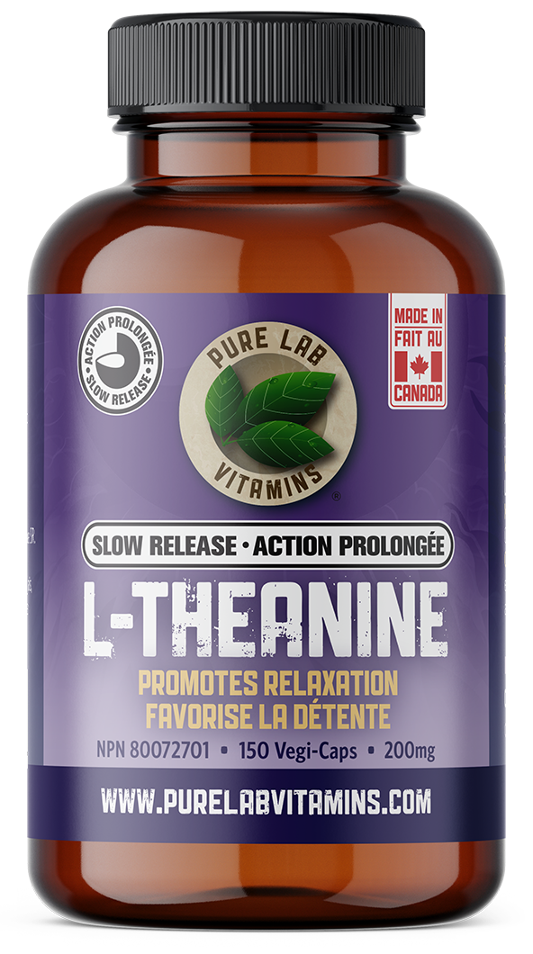 PURE LAB VITAMINS L-Theanine Slow Release (200 mg - 150 veg caps)