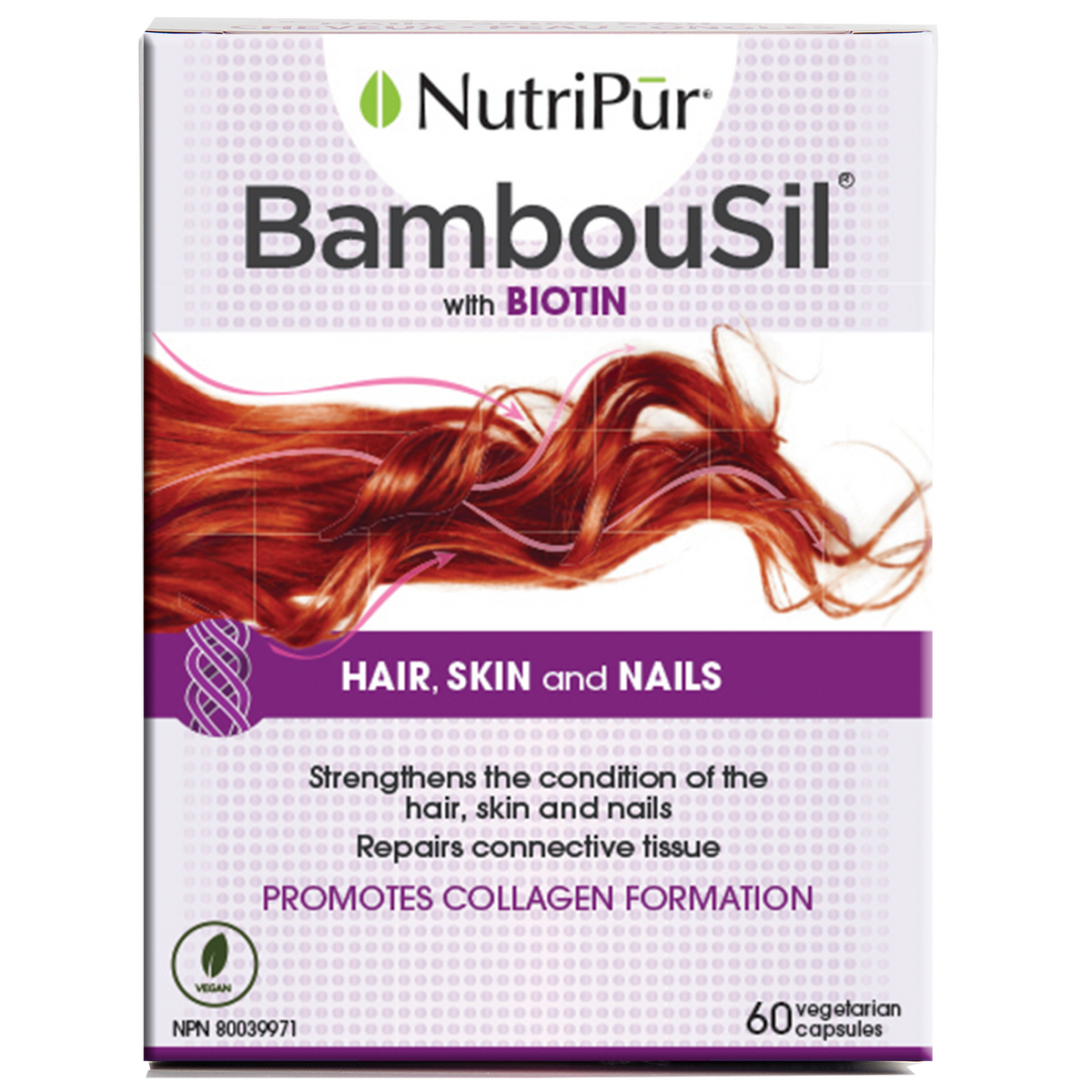NutriPur BambouSil Hair, Skin & Nails, 60 Capsules