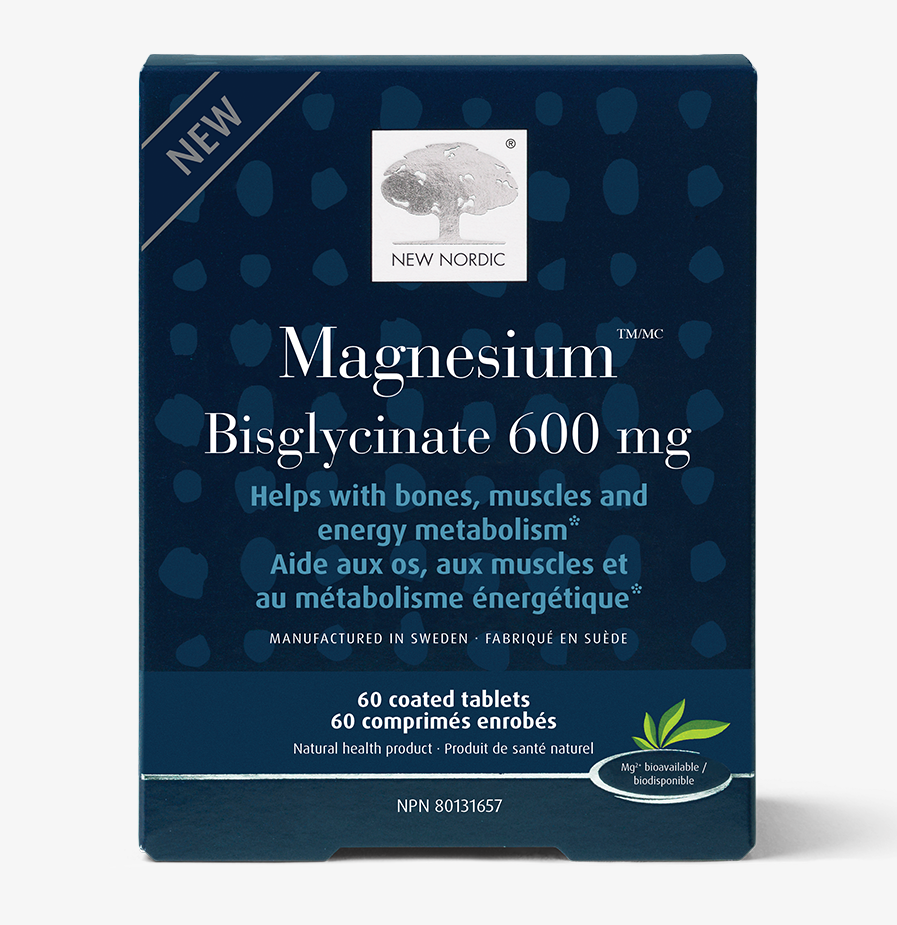 NEW NORDIC Magnesium Bisglycinate (600 mg - 60 Coated Tabs)