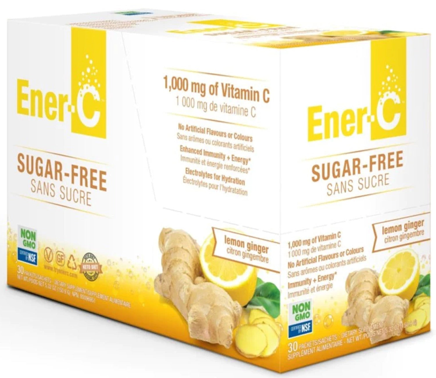 ENER-LIFE - Ener-C (Sugar Free Lemon Ginger - 30 x 5.37 g)