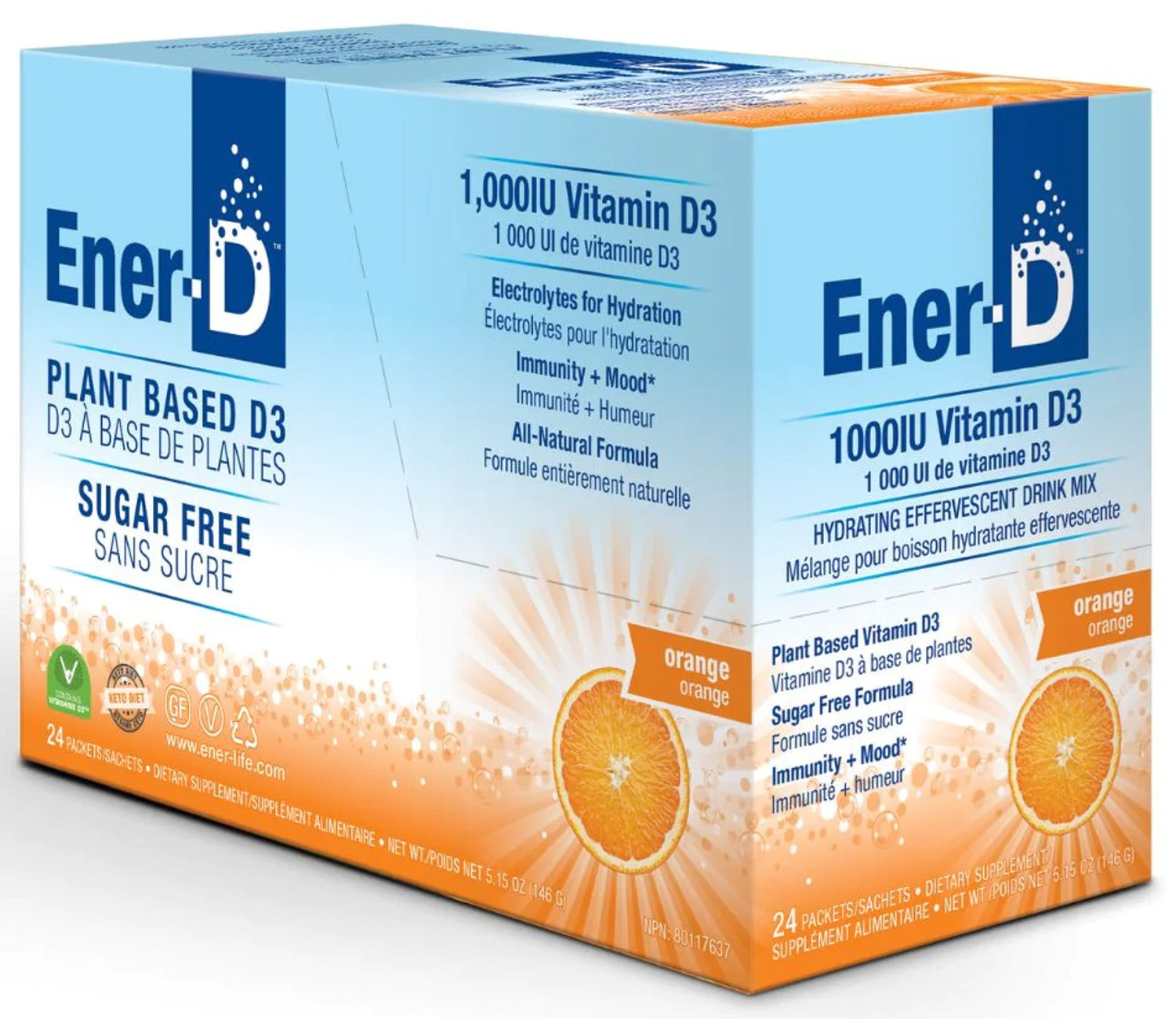 ENER-LIFE - Ener-D Sugar Free (Orange - 24 x 6.5 g)