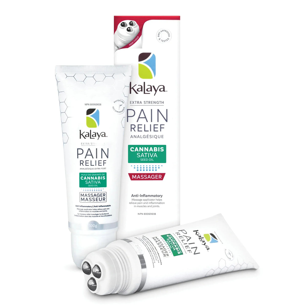 KaLaya Extra Strength Pain Relief Massager with Cannabis Sativa Seed Oil (100 gr)