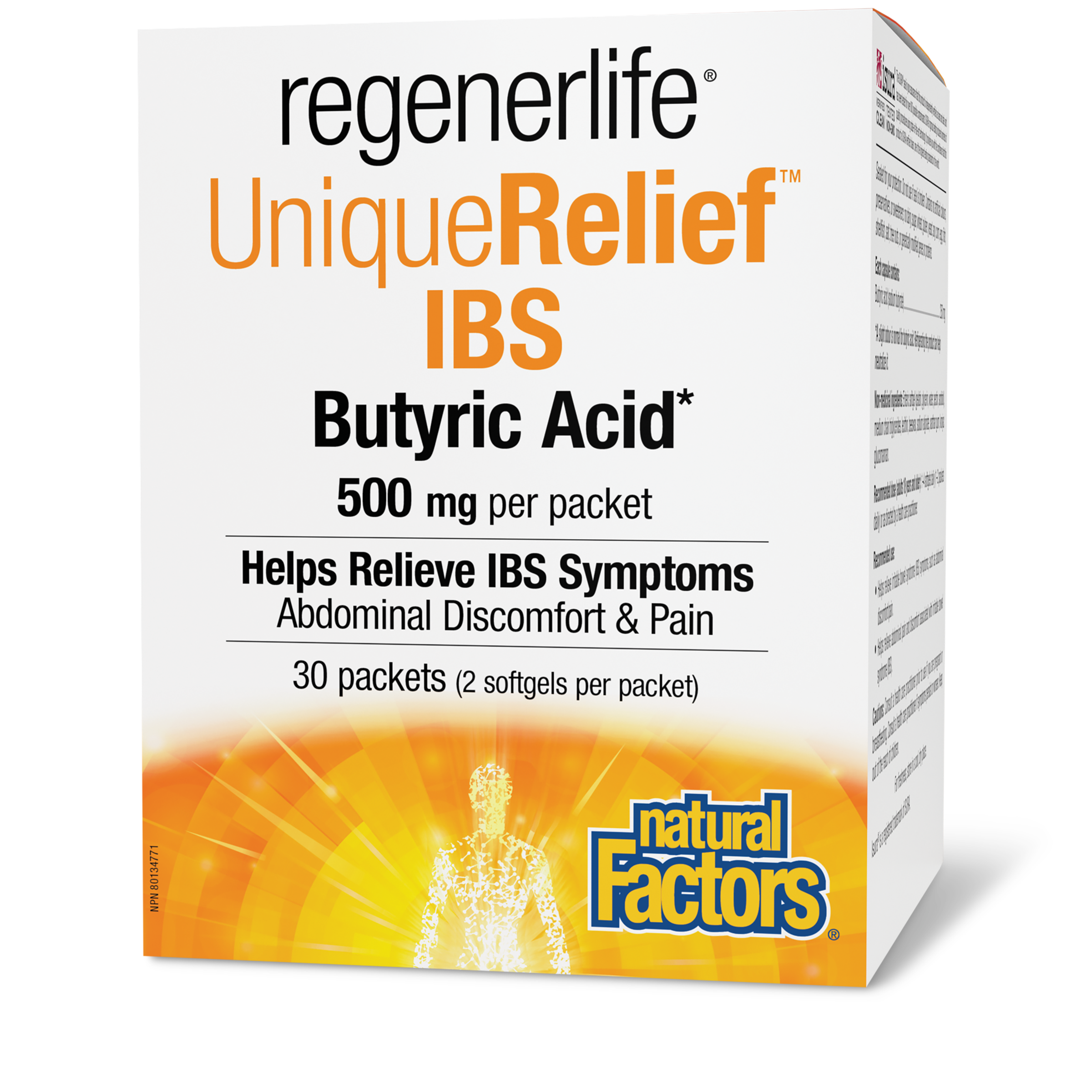 REGENERLIFE UniqueRelief IBS Butyric Acid (500 MG - 30 Softgels)