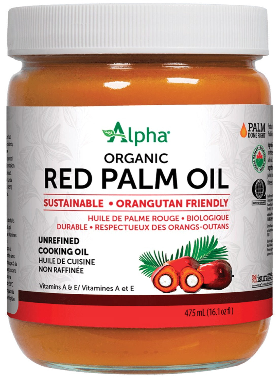 Alpha Health Organic Red Palm Oil, 475 mL