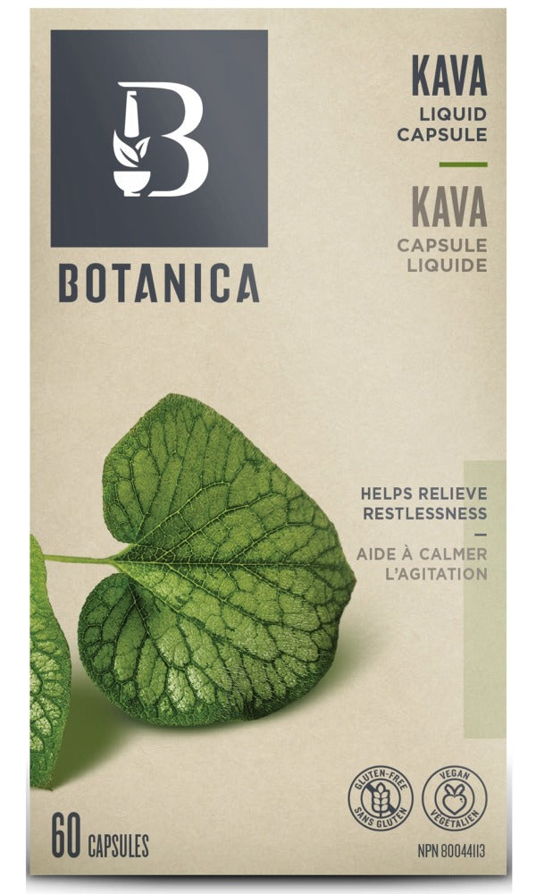Botanica Kava Root Liquid Capsules, 60 Capsules