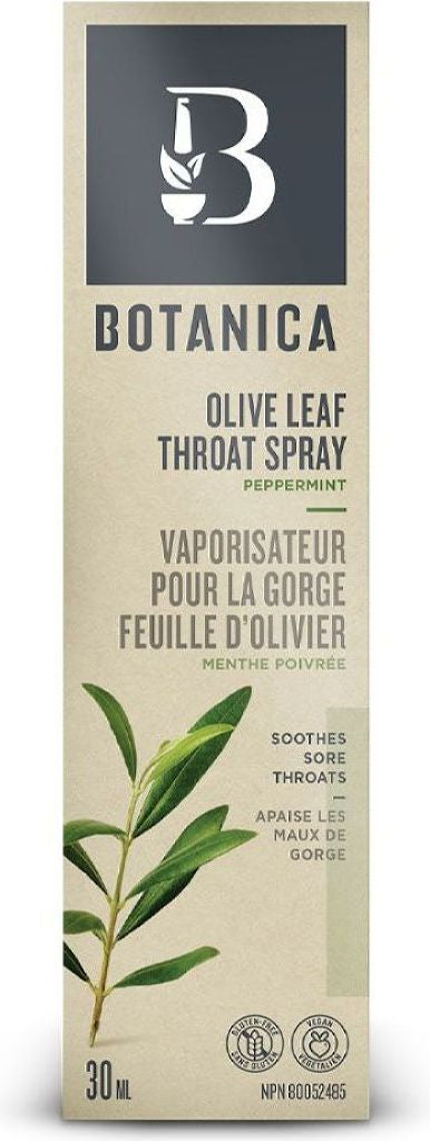 Botanica Olive Leaf Throat Spray, Peppermint, 30 mL