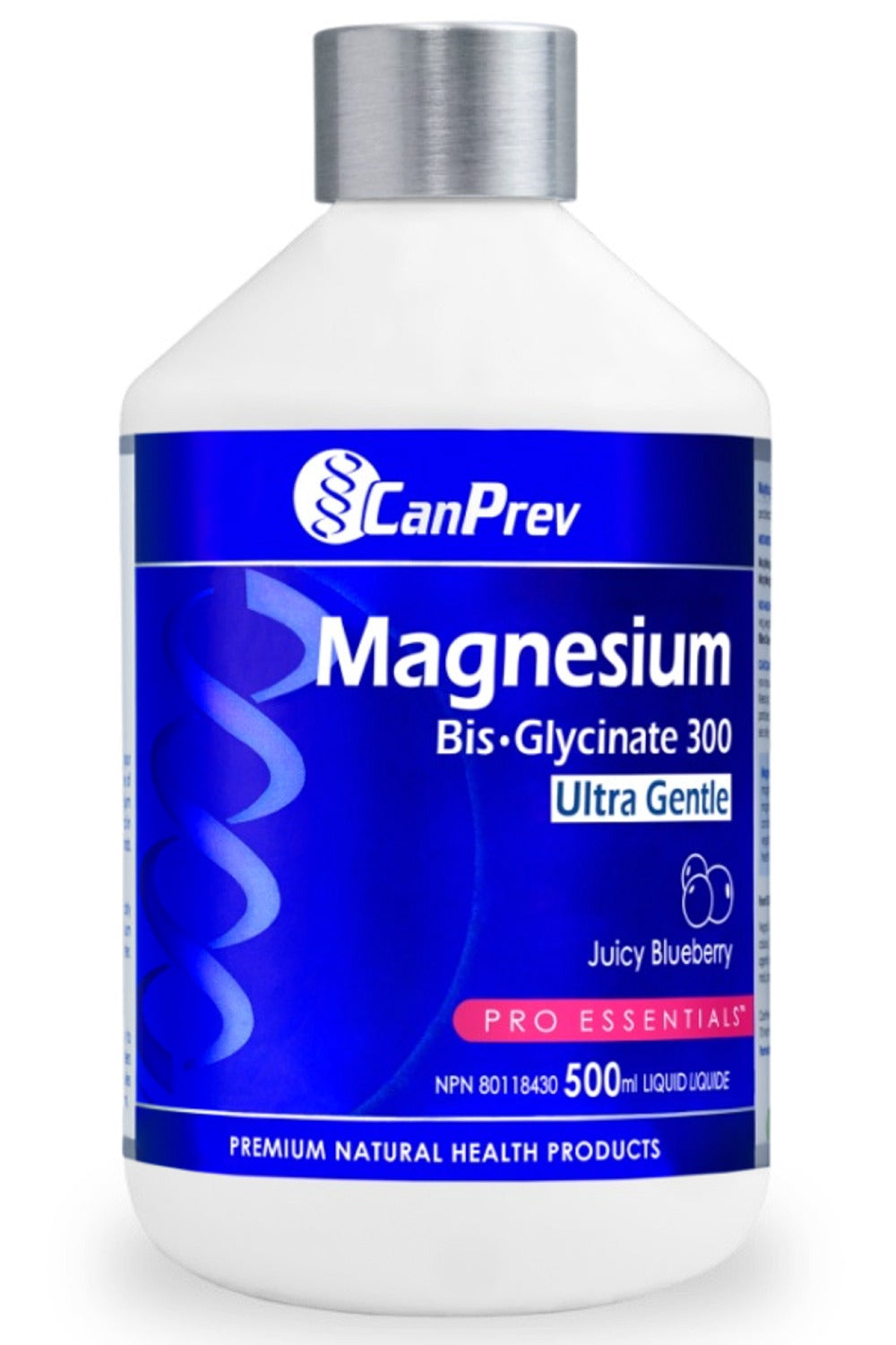 CanPrev Magnesium Bis-Glycinate 300 Ultra Gentle Liquid, Juicy Blueberry, 500 mL