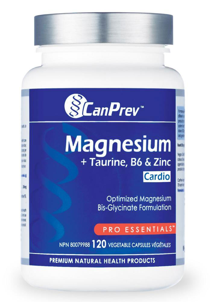 CanPrev Magnesium Cardio + Taurine, B6 & Zinc, 120 Vegetable Capsules