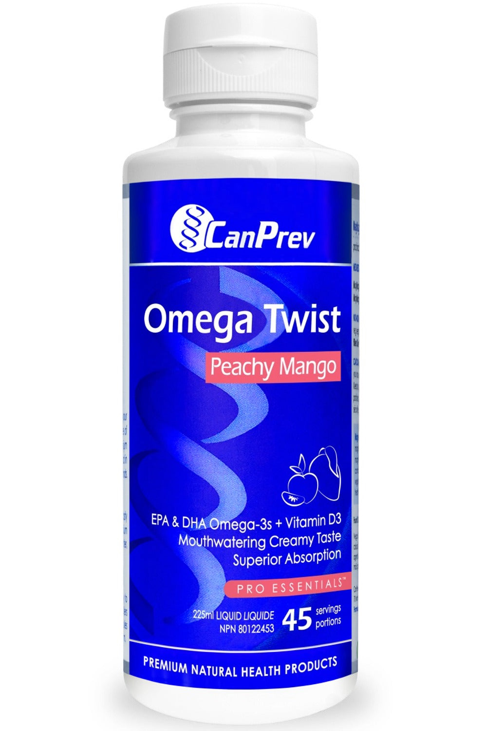 CanPrev Omega Twist Liquid, Peachy Mango, 225 mL