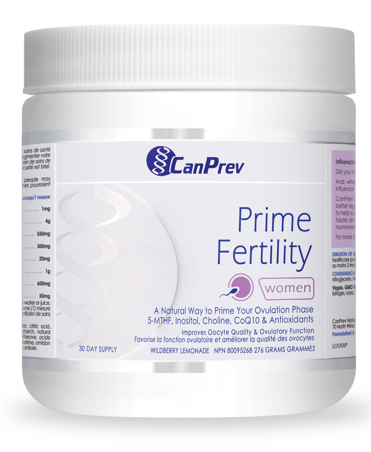 CanPrev Prime Fertility Women Powder, Wildberry Lemonade, 276 g