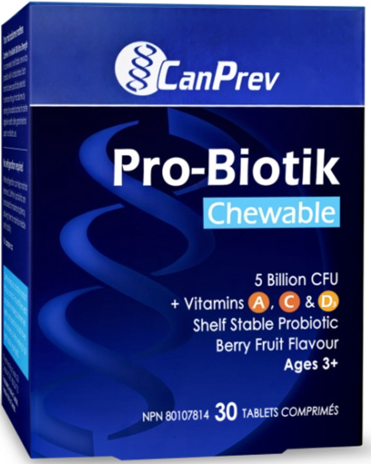 CanPrev Pro-Biotik Chewable with Vitamins A, C & D3, Berry Fruit, 30 Tablets