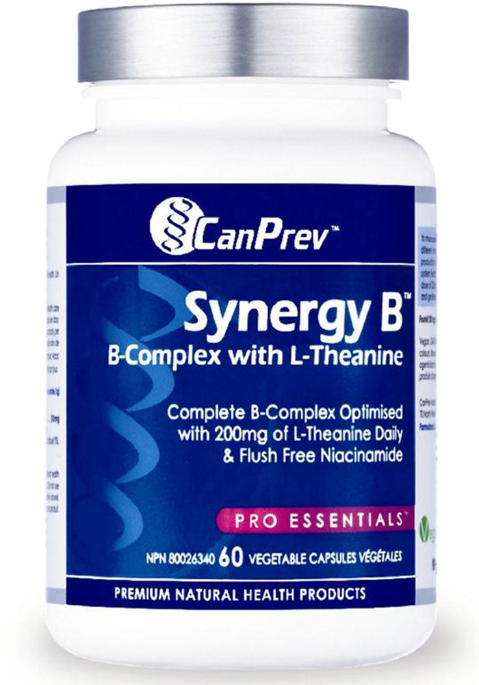 CanPrev Synergy B B-Complex with L-Theanine, 60 Vegetable Capsules