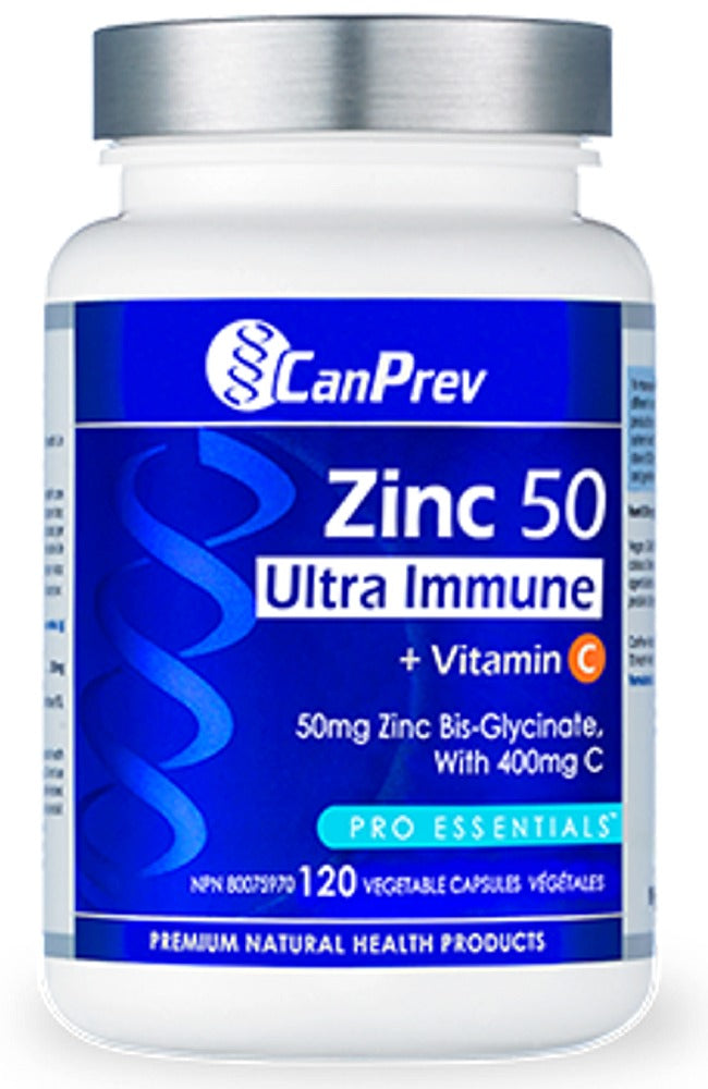 CanPrev Zinc 50 Ultra Immune with Vitamin C, 120 Capsules
