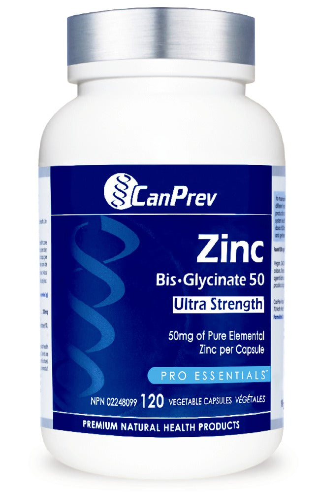 CanPrev Zinc Bis-Glycinate 50 mg Ultra Strength, 120 Vegetable Capsules