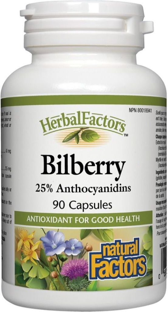 Herbal Factors Bilberry Extract 40mg, 90 Capsules