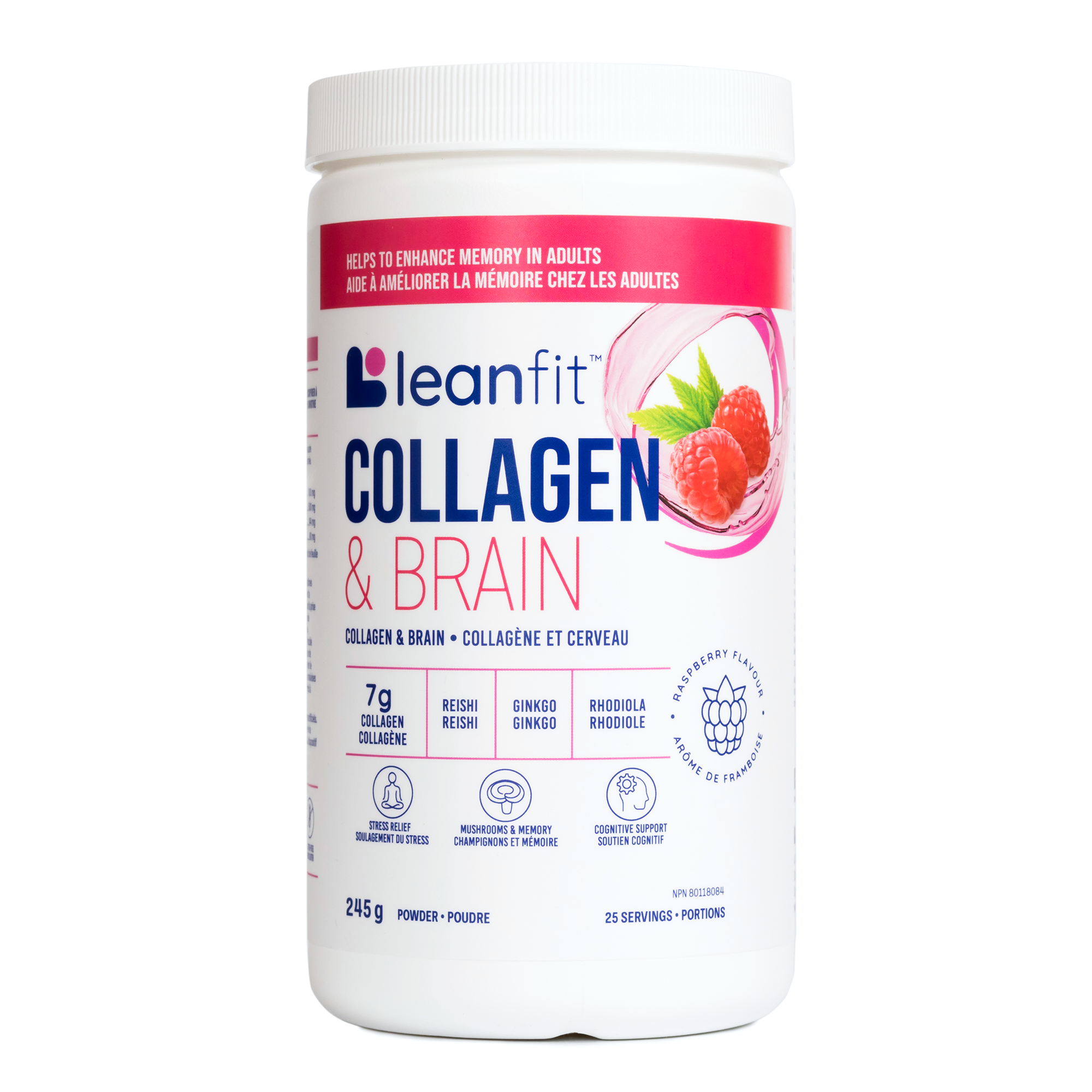 LEANFIT Collagen & Brain (Raspberry - 245 gr)