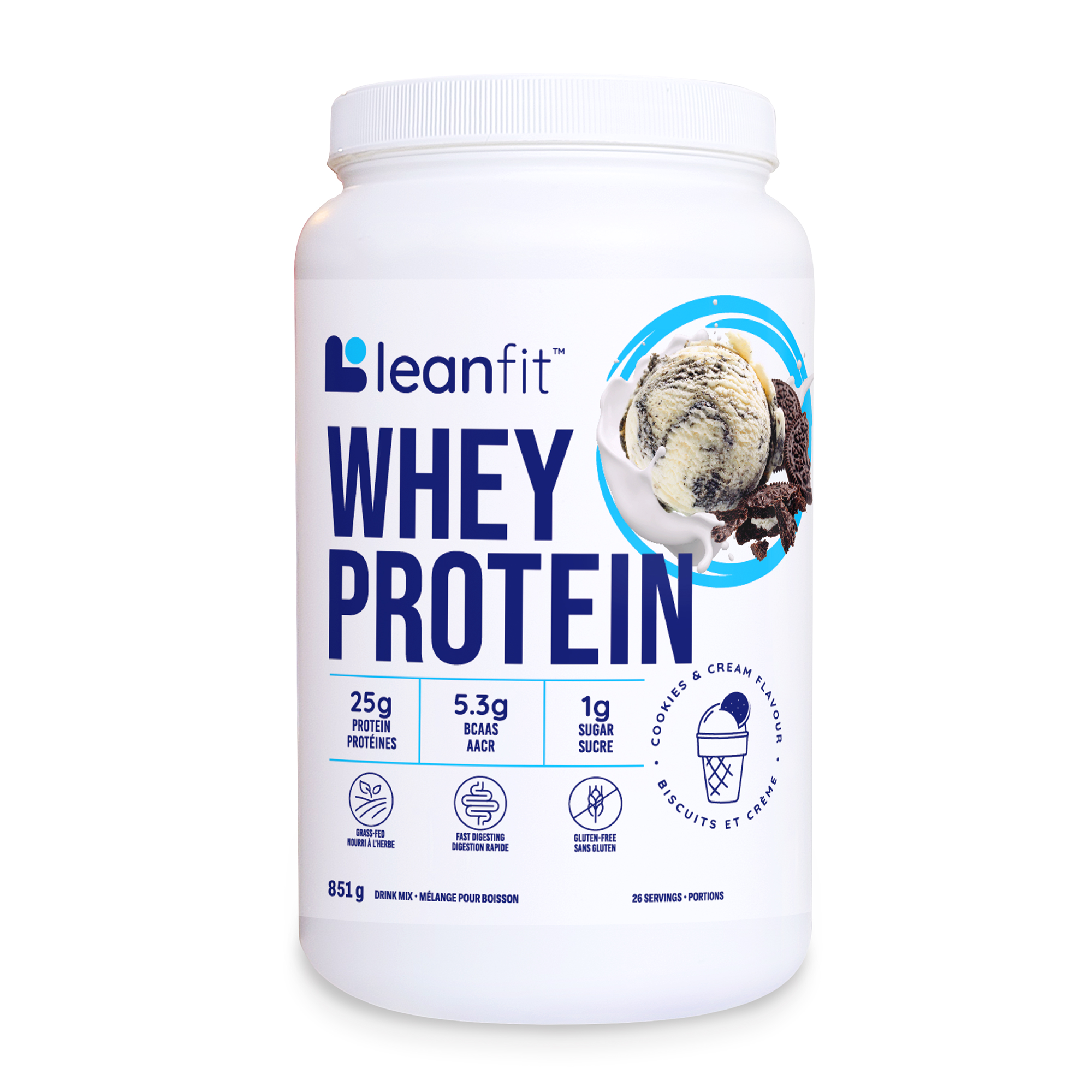 LEANFIT Whey Protein (Cookies & Cream - 851 gr)