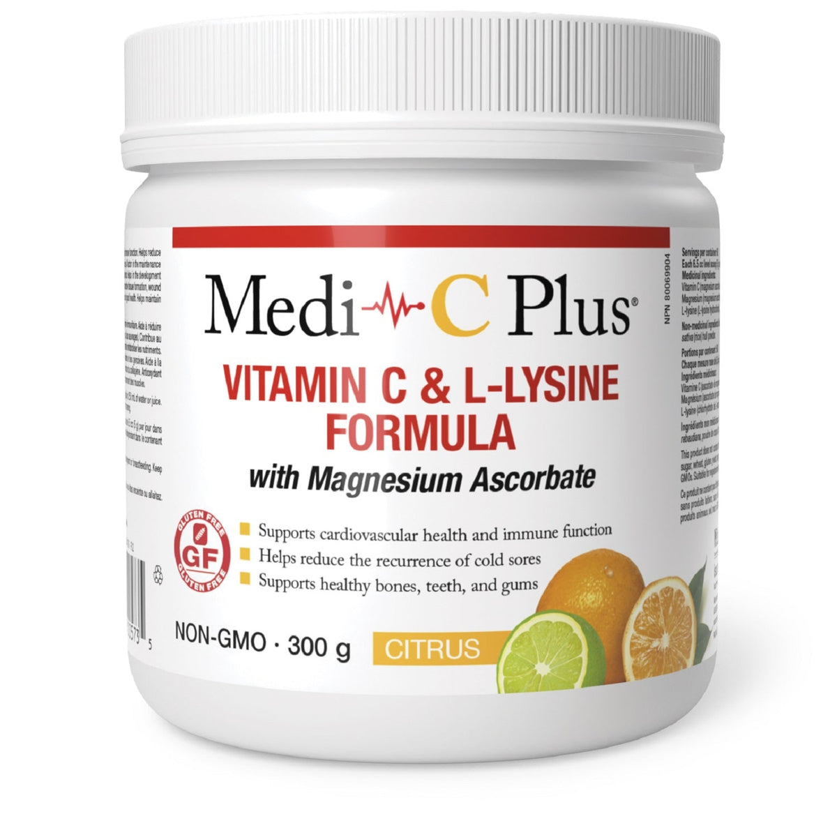 Medi-C Plus Vitamin C & L-Lysine with Magnesium Ascorbate, Citrus