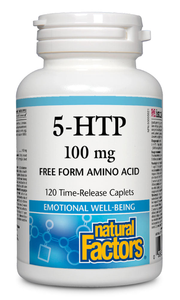 Natural Factors 5HTP, Time Release 100 mg, 120 caplets