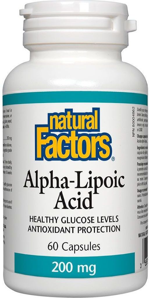 Natural Factors Alpha Lipoic Acid 200 mg, 60 Capsules