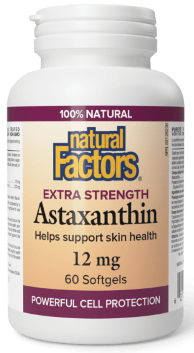 Natural Factors Astaxanthin Extra Strength 12 mg, 60 Softgels