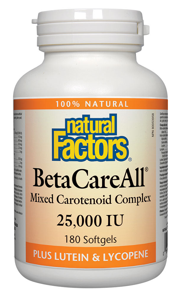 Natural Factors BetaCareAll 25,000IU, 180 Capsules