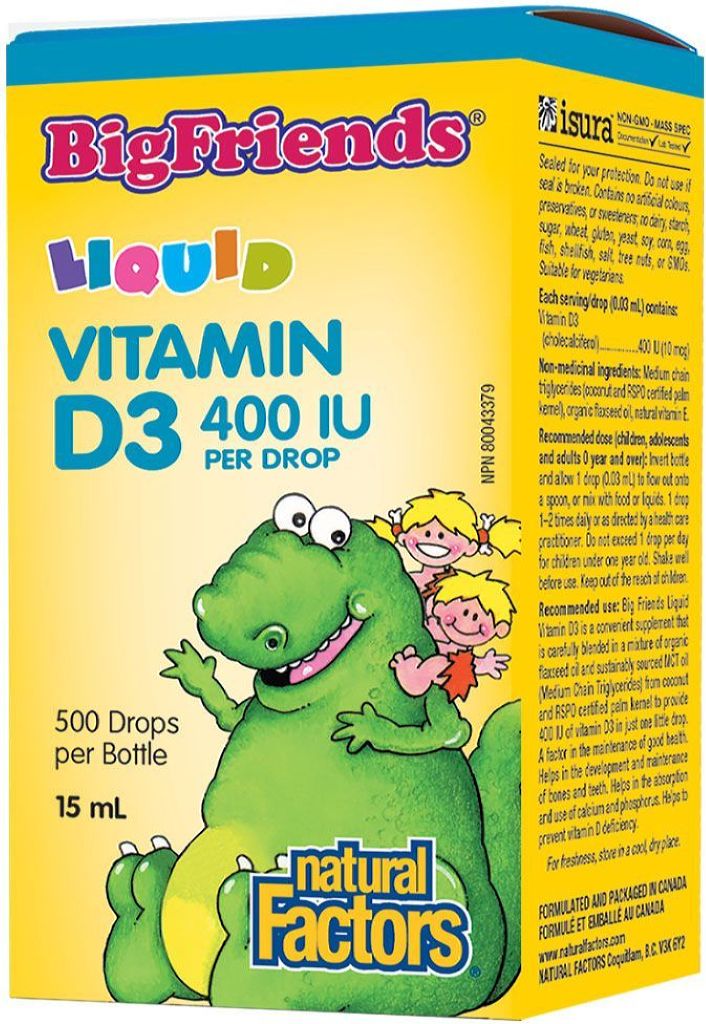 Natural Factors BIG FRIENDS Vitamin D3 Drops 15 ml