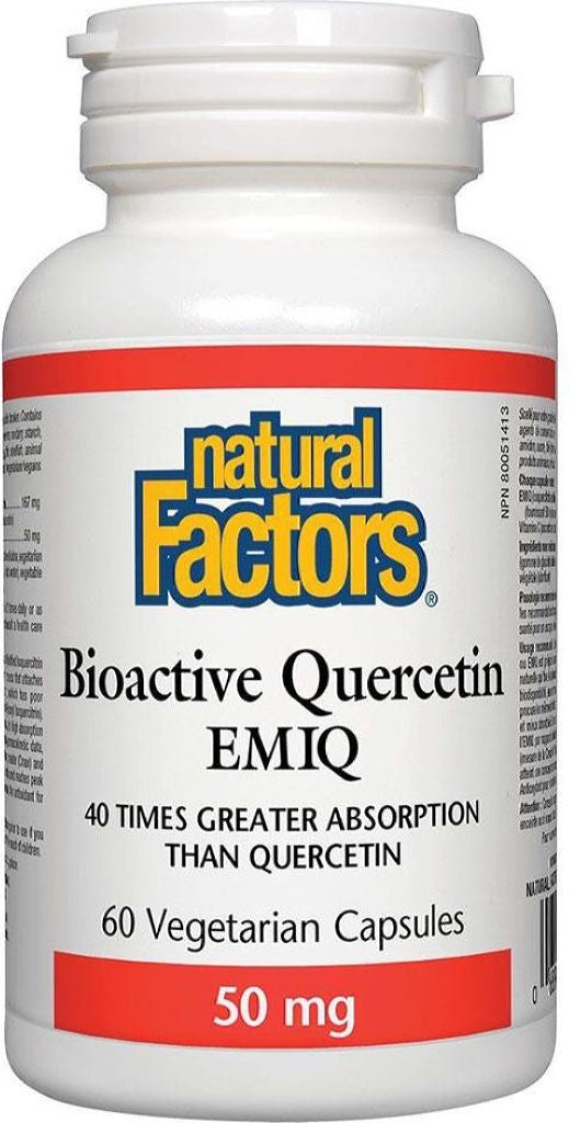 Natural Factors Bioactive Quercetin EMIQ 50 mg, 60 Vegetarian Capsules