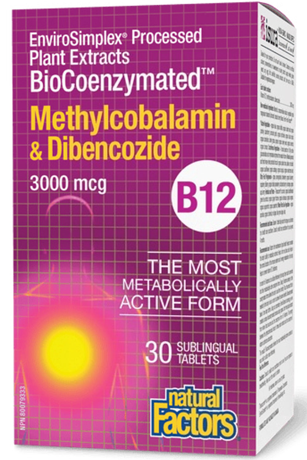 Natural Factors BioCoenzymated Methylcobalamin & Dibencozide • B12 3000 mcg, 30 Tablets