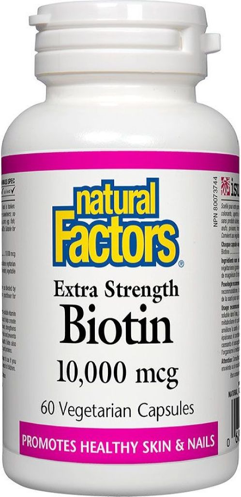 Natural Factors Biotin 10,000 mcg, 60 Vegetarian Capsules