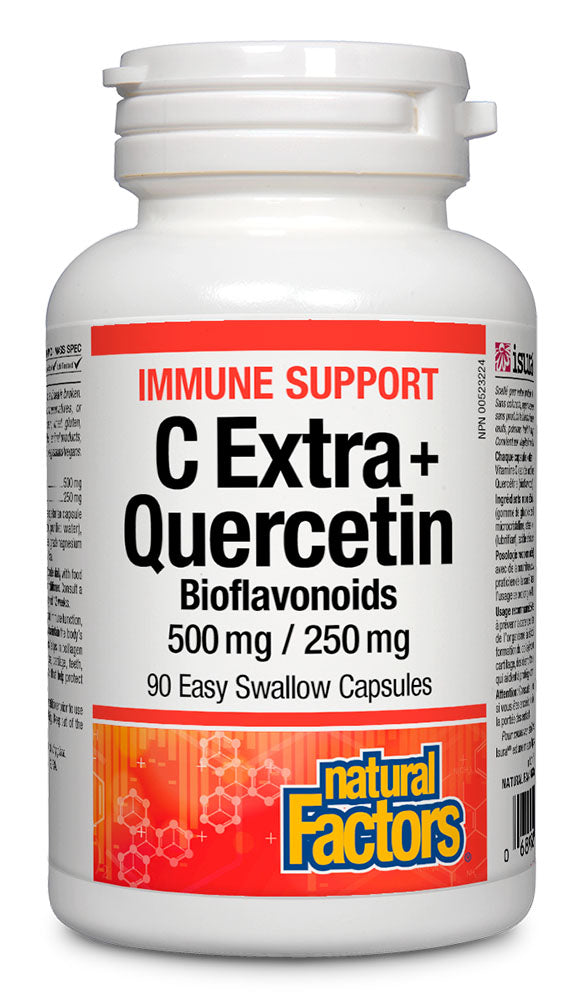 Natural Factors C Extra + Quercetin 500 mg / 250 mg, 90 Vegetarian Capsules