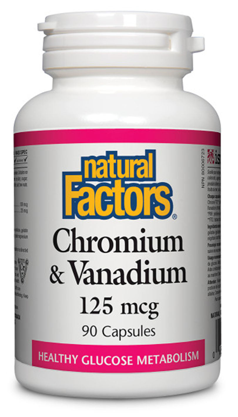 Natural Factors Chromium & Vanadium 125 mcg, 90 Capsules