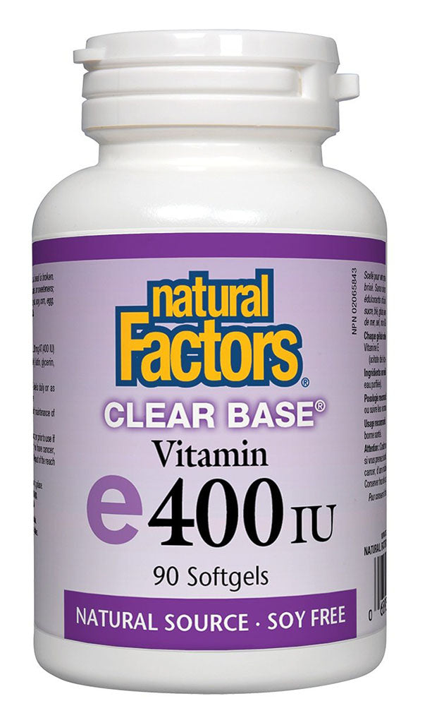 Natural Factors Clear Base Vitamin E 400 IU – 90 Softgels