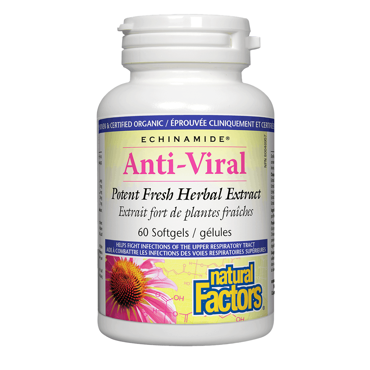 Natural Factors, Echinamide, Anti-Viral 60 Softgels