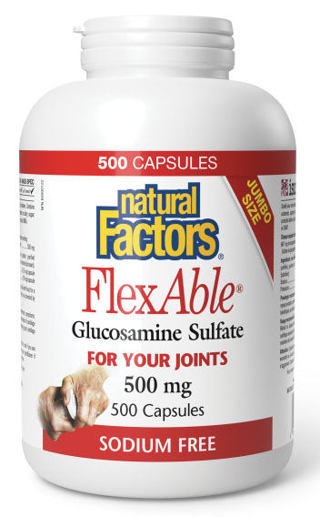 Natural Factors Flexable Glucosamine Sulfate 500 mg, 500 Capsules