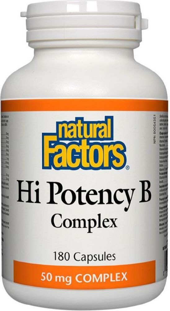 Natural Factors High Potnecy B-Complex 50 mg, 180 Capsules