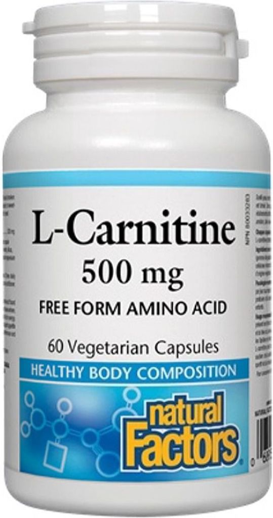 Natural Factors L-Carnitine 500 mg, 60 Vegetarian Capsules