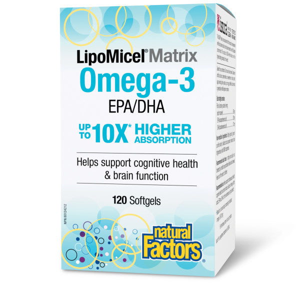 Natural Factors, LipoMicel Omega-3 120 softgels