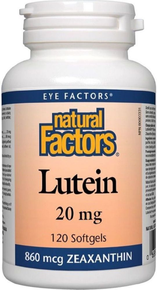 Natural Factors Lutein 20 mg, 120 Softgels