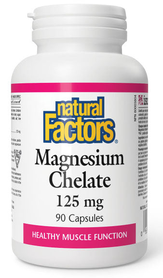 Natural Factors Magnesium Chelate 125 mg, 90 Capsules