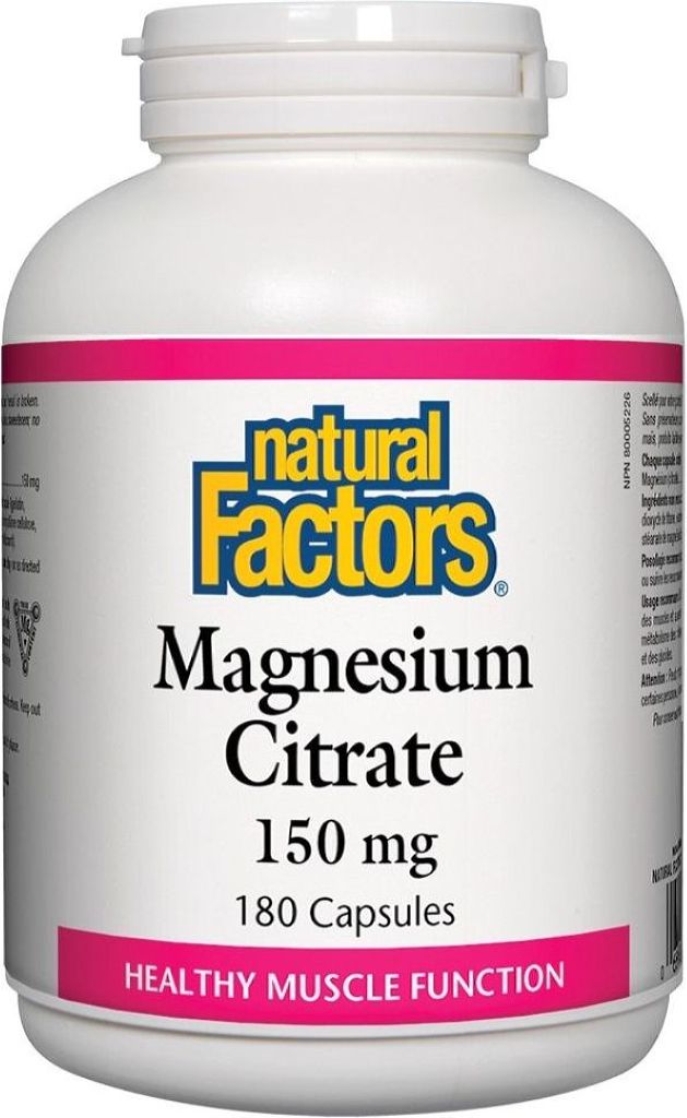 Natural Factors Magnesium Citrate 150 mg, 180 Capsules
