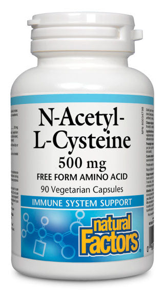 Natural Factors N-Acetyl-L-Cysteine 500 mg, 90 Vegetarian Capsules