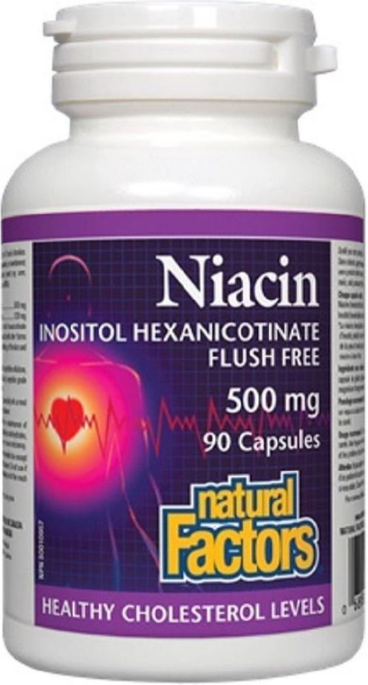 Natural Factors Niacin No Flush 500mg, 90 Capsules